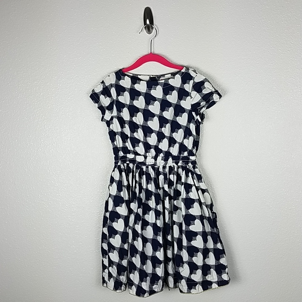 Crewcuts J.Crew blue white hearts size 7 pockets